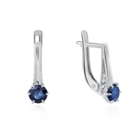 Купить оптом серьги из серебра с натуральными корундами и фианитами 2340160245-80 от Krasnoe