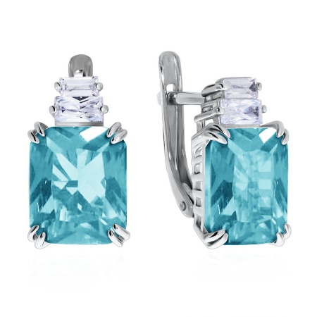 Купить оптом серьги из серебра с кварцем и фианитами 2340180224-7 от Krasnoe