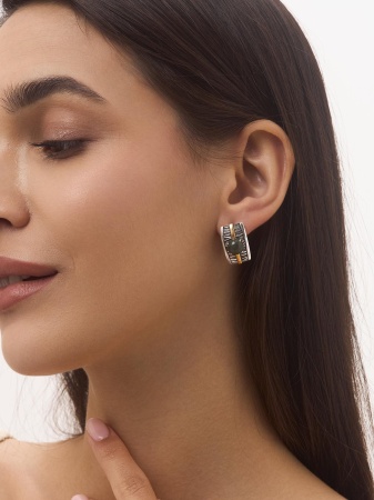 Купить оптом серьги из серебра с авантюринами 2317361754-1-60 от Krasnoe