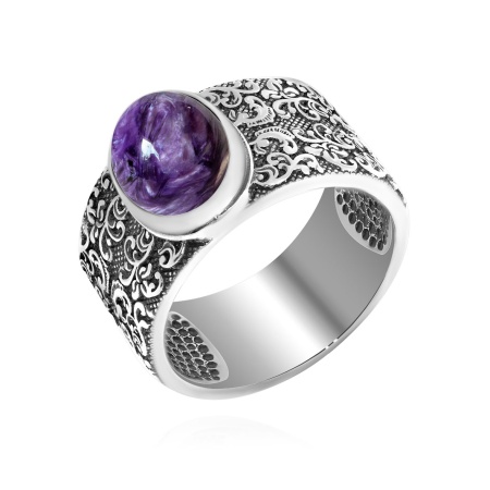 Купить оптом кольцо из серебра с чароитом 1310461370 от Krasnoe
