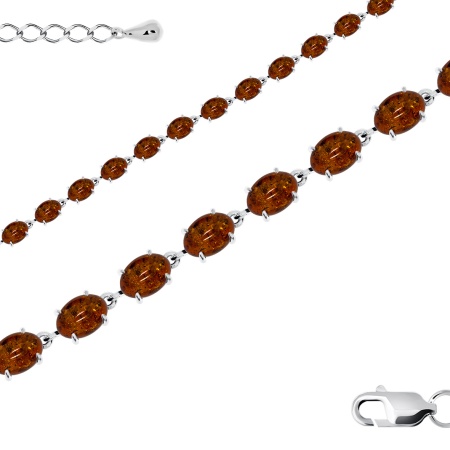 Купить оптом браслет из серебра с янтарём 4340482320-17 от Krasnoe