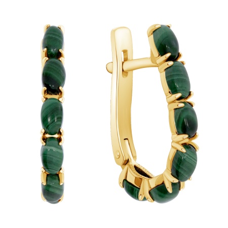 Купить оптом серьги из серебра с малахитами 2320385158 от Krasnoe