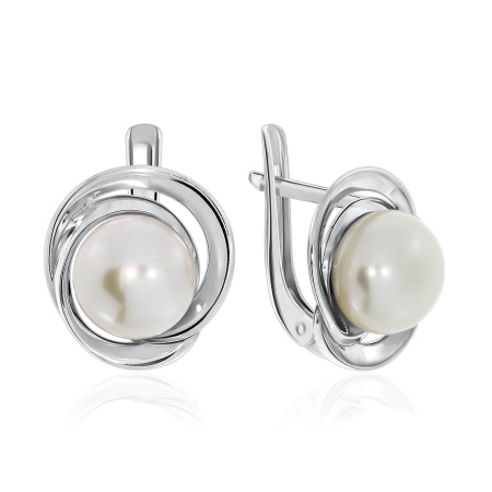 Купить оптом серьги из серебра с жемчугами 2340050843 от Krasnoe