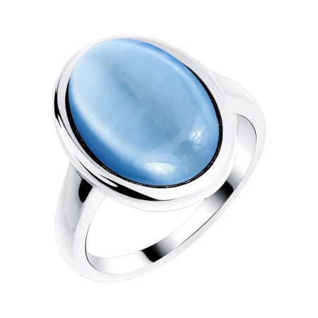 Купить оптом кольцо из серебра с имитацией кошачьего глаза 1340265154-70 от Krasnoe