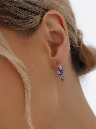 Купить оптом серьги из серебра с аметистами 2340065539 от Krasnoe