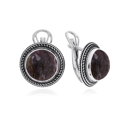 Купить оптом серьги из серебра с чароитами 2310460954-1 от Krasnoe
