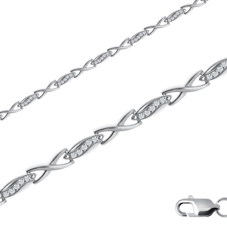 Купить оптом браслет из серебра с фианитами 4340200237л-16 от Krasnoe