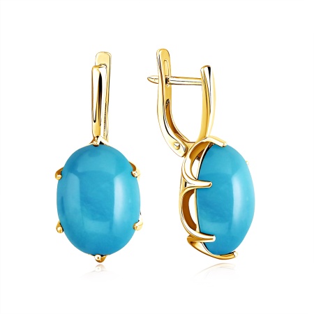 Купить оптом серьги из серебра с бирюзой 2318311944 от Krasnoe