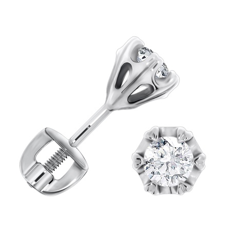 Купить оптом пусеты из серебра с фианитами П340200642 от Krasnoe