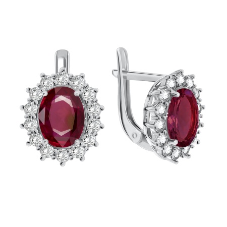 Купить оптом серьги из серебра с кристалл ювелирныйами и фианитами 2340290189л-37 от Krasnoe