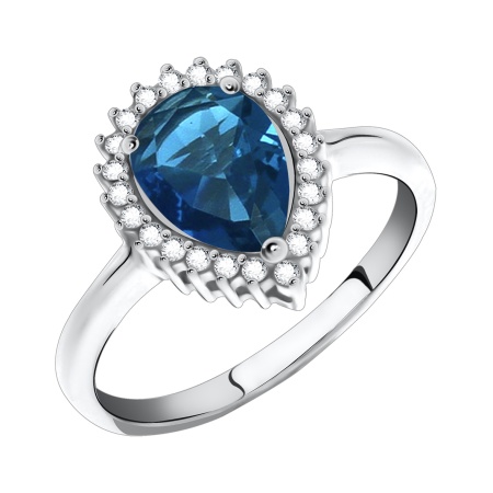 Купить оптом кольцо из серебра с кристалл ювелирныйом и фианитами 1340290148л-76 от Krasnoe