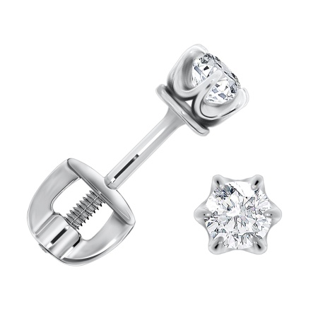 Купить оптом пусеты из серебра с фианитами П340200232 от Krasnoe