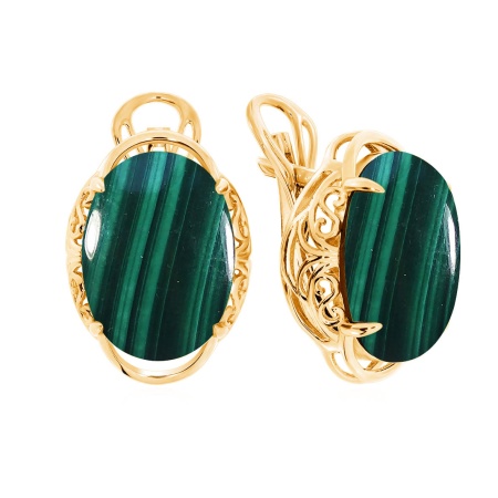 Купить оптом серьги из серебра с малахитами 2320380968 от Krasnoe
