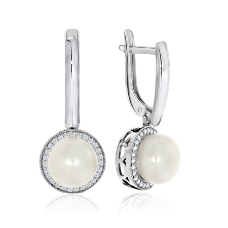 Купить оптом серьги из серебра с жемчугами 2340050806л-1 от Krasnoe