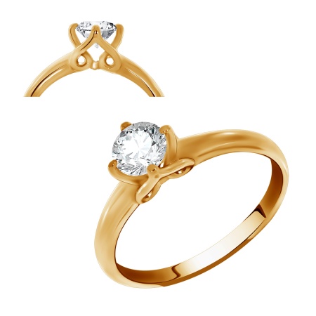 Купить оптом кольцо из серебра с фианитами 1320200135 от Krasnoe