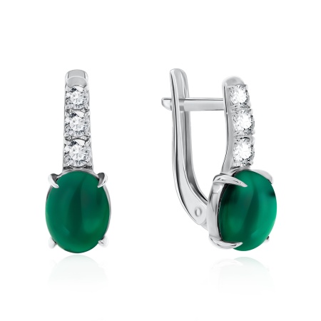 Купить оптом серьги из серебра с агатами и фианитами 2340390364-60 от Krasnoe