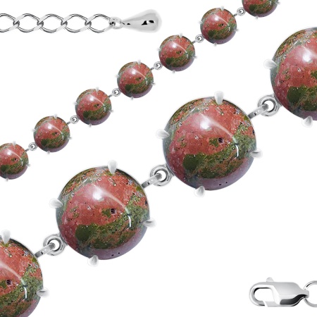 Купить оптом браслет из серебра с яшмой 4340302301-18 от Krasnoe