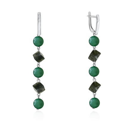 Купить оптом серьги из серебра с агатами и агатами 2340390673-61 от Krasnoe