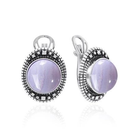 Купить оптом серьги из серебра с агатами и фианитами 2310390955-84 от Krasnoe