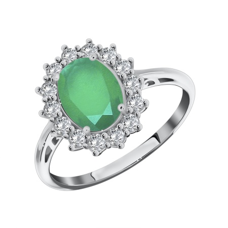 Купить оптом кольцо из серебра с агатом и фианитами 1340390189л-60 от Krasnoe