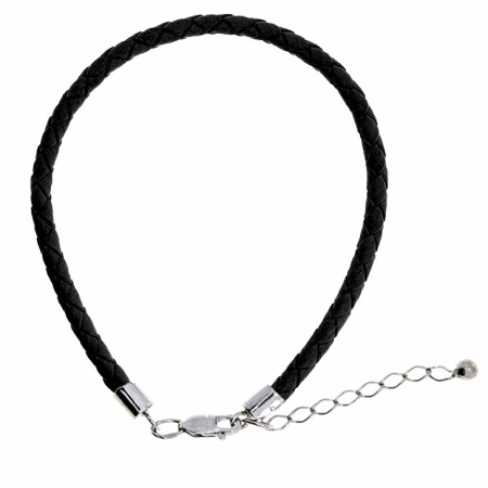 Купить оптом браслет из серебра с шнур кожаныйом 4340404114-19 от Krasnoe