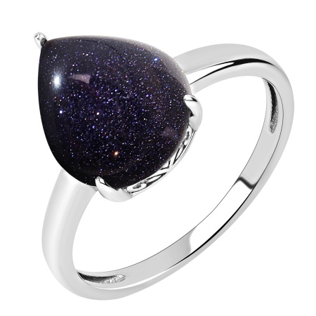 Купить оптом кольцо из серебра с синтетическим авантюрином 1340365161 от Krasnoe