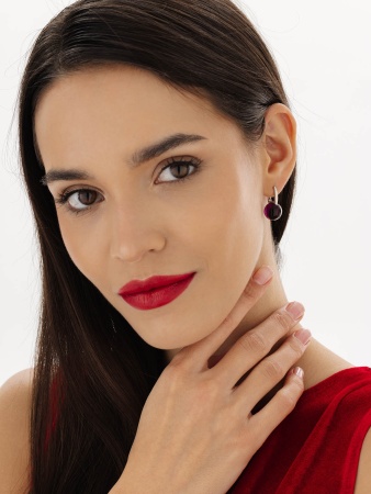 Купить оптом серьги из серебра с кристалл ювелирныйами 2340294318-9 от Krasnoe