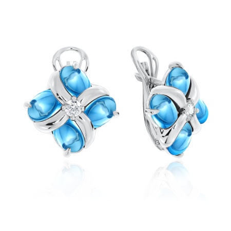 Купить оптом серьги из серебра с фианитами и топазами 2340882908-73 от Krasnoe