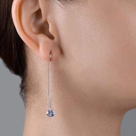 Купить оптом серьги из серебра с фианитами 2340200760-1 от Krasnoe