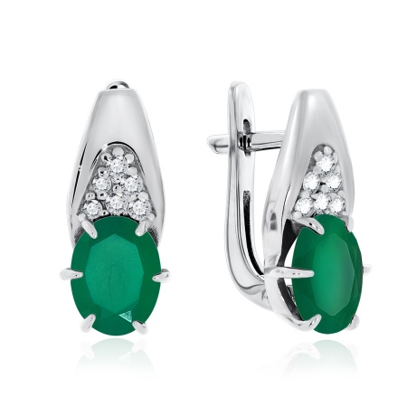 Купить оптом серьги из серебра с агатами и фианитами 2340390983л-60 от Krasnoe