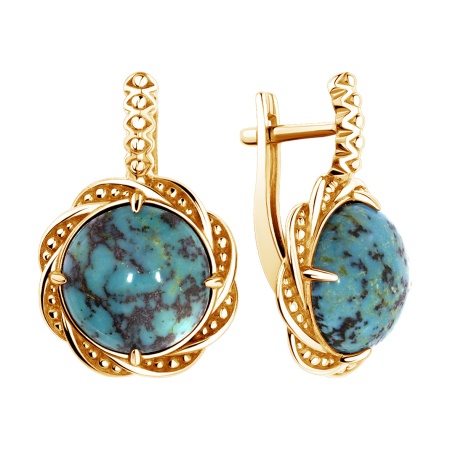 Купить оптом серьги из серебра с бирюзой 2318311998 от Krasnoe