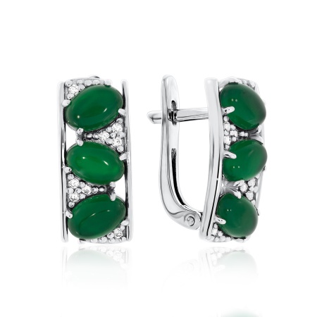 Купить оптом серьги из серебра с агатами и фианитами 2340392909-60 от Krasnoe