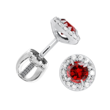 Купить оптом пусеты из серебра с фианитами П340204140л-31 от Krasnoe