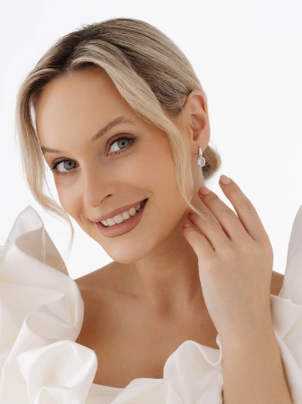 Купить оптом серьги из серебра с кварцем 2340100045-30 от Krasnoe