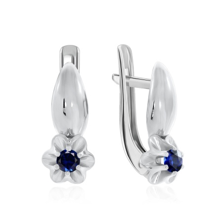 Купить оптом серьги из серебра с натуральными корундами 2340160432-80 от Krasnoe