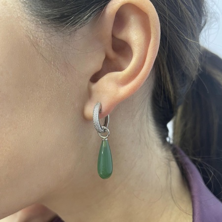 Купить оптом серьги из серебра с агатами и фианитами 2340391347л-60 от Krasnoe