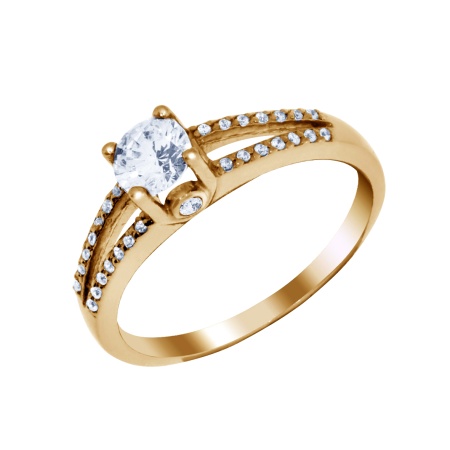 Купить оптом кольцо из серебра с кристалл ювелирныйом и фианитами 1320290008 от Krasnoe