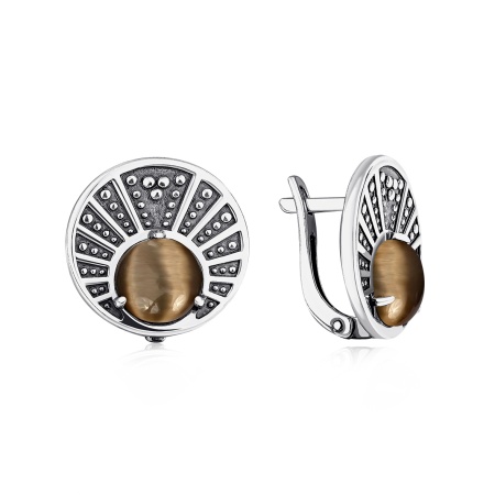 Купить оптом серьги из серебра с кошачий глазами 2310261982-40 от Krasnoe