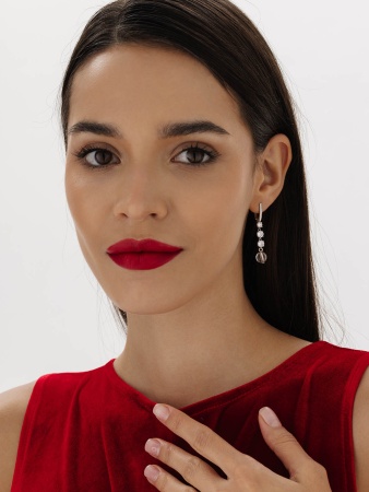 Купить оптом серьги из серебра с хрусталём и фианитами 2340521510 от Krasnoe