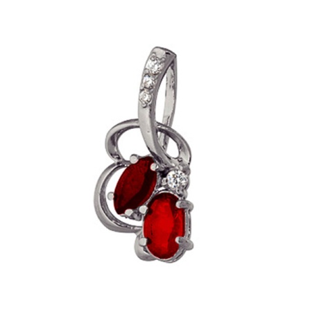 Купить оптом подвеска из серебра с корунд натур.ами и фианитами 3987032995-10 от Krasnoe