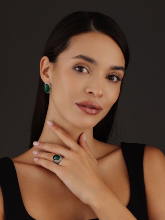 Купить оптом серьги из серебра с агатами 2310390969-60 от Krasnoe