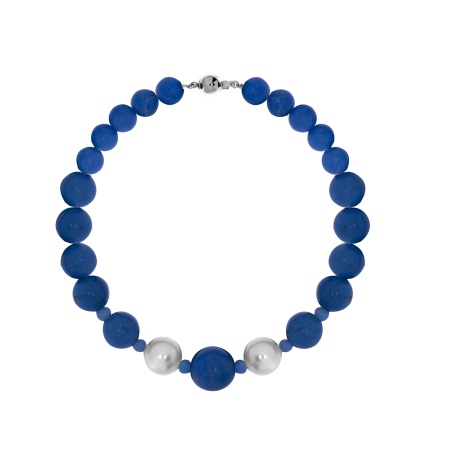 Купить оптом браслет из серебра с жемчугами и бирюзой 4340276104-1-18 от Krasnoe