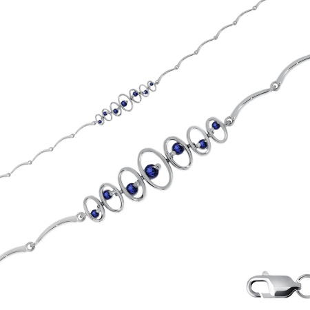 Купить оптом браслет из серебра с ситаллами и наносапфирами 4340886148-19-82 от Krasnoe