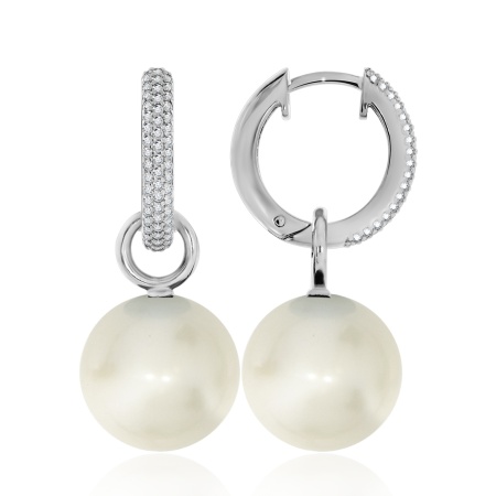 Купить оптом серьги из серебра с жемчугами и фианитами 2340241184л от Krasnoe