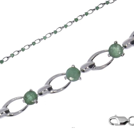 Купить оптом браслет из серебра с изумрудами 3017044435-18 от Krasnoe