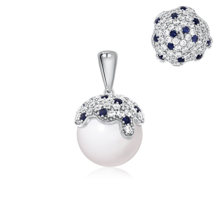 Купить оптом подвеска из серебра с агатами, ситаллами и фианитами 3340390807л-10 от Krasnoe