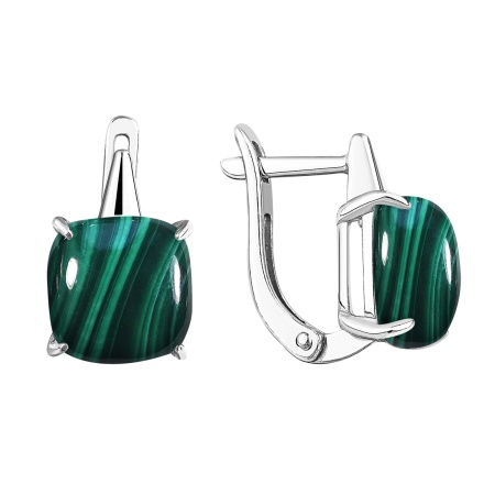 Купить оптом серьги из серебра с малахитами 2340385041 от Krasnoe