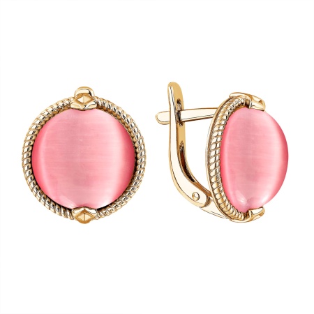 Купить оптом серьги из серебра с имитацией кошачьего глаза 2320265152-30 от Krasnoe