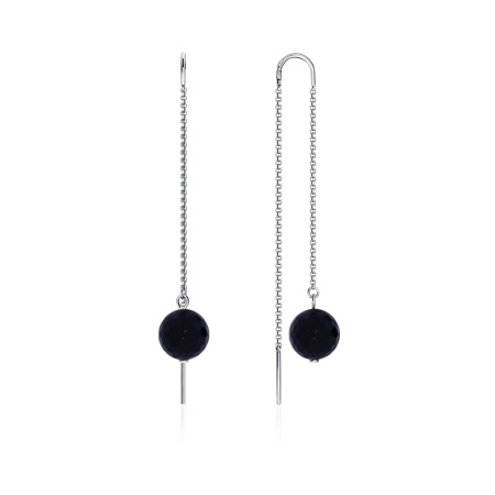 Купить оптом серьги из серебра с ониксами 2340430712-1 от Krasnoe