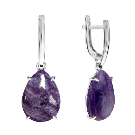 Купить оптом серьги из серебра с чароитами 2340460500 от Krasnoe